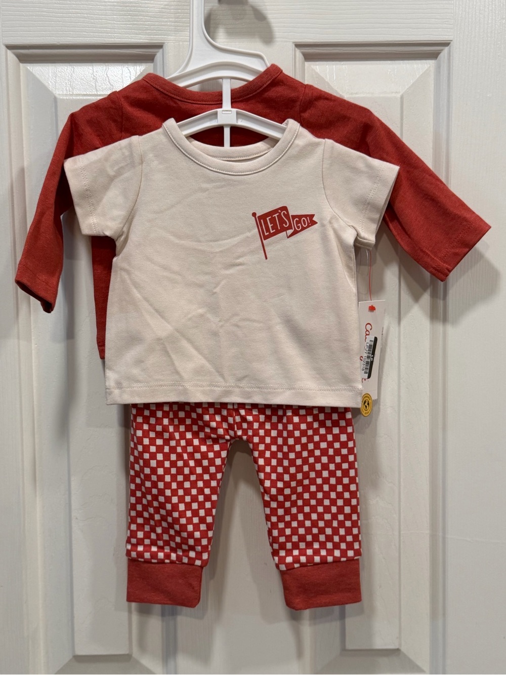 Cat & Jack “Let’s Go” 3-Piece Set w/ Checkered Pants NWT
